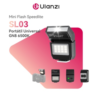 ULANZI Câmera SL03 Mini Flash Speedlite com Luz de Vídeo para Iniciantes Básico, GN8 6500K Flash em Oferta na Shopee