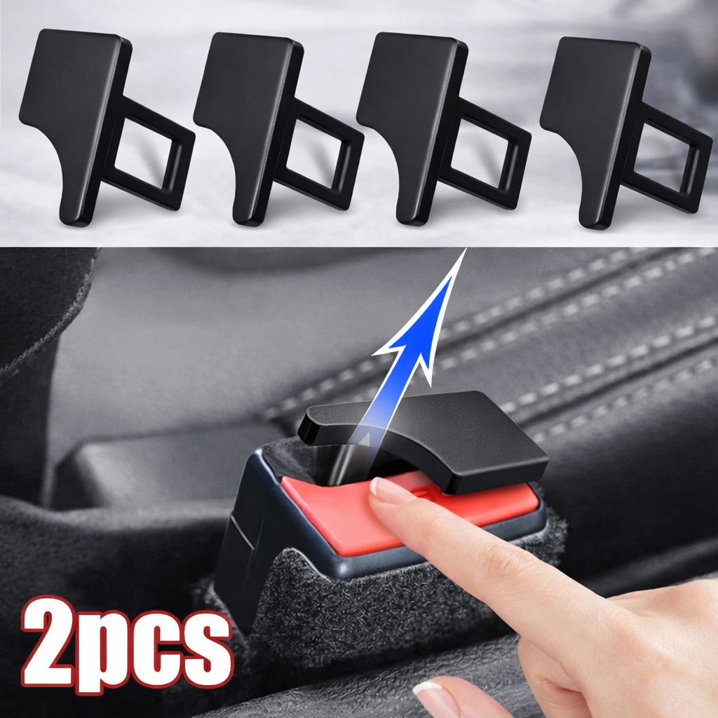 Kit Clipe Fivela Cinto de Segurança Universal para Carro Plug Alarme Sonoro Extensor Oculta Discreta