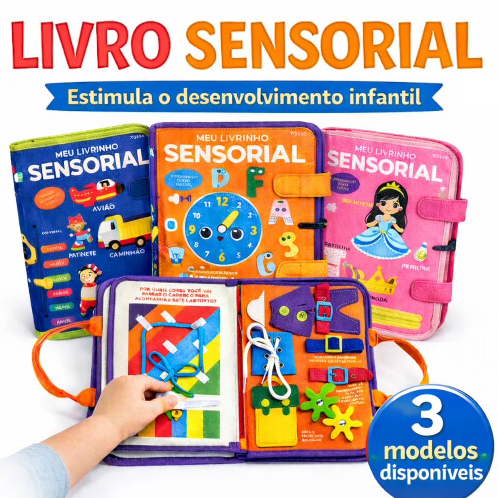 Livro Sensorial Educativo Montessori Maleta Atividades Habilidades Motoras Finas Desenvolvimento Infantil em Oferta na Shopee