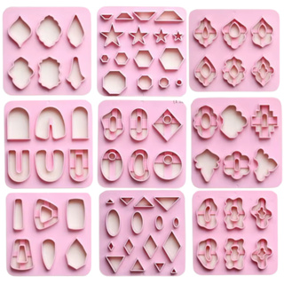 Molde para brincos de argila polimérica com formatos variados, molde geométrico para argila em Oferta na Shopee