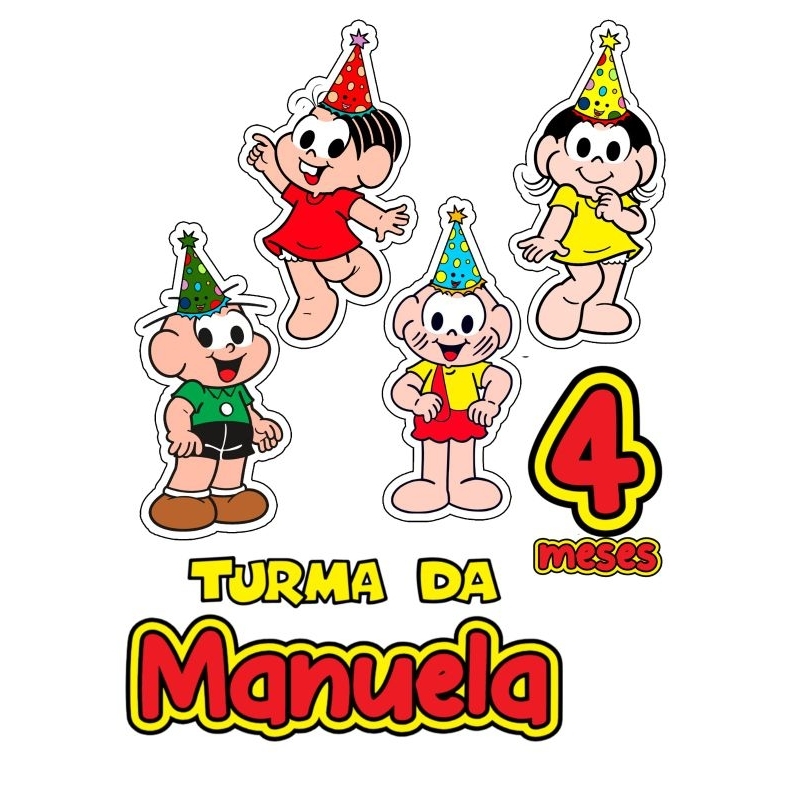 topo de bolo turma da Mônica (Enviar nome e idade após compra) em Oferta na Shopee