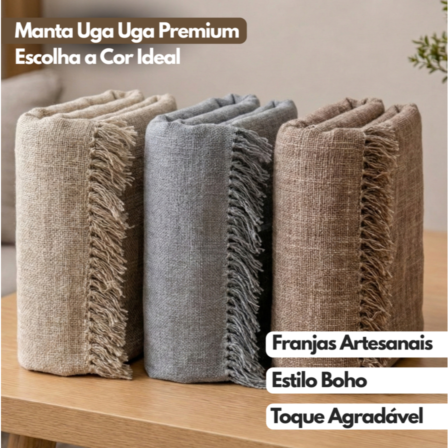 Manta Decorativa Uga Premium 2,40x1,80 Grande Algodão Trama Exclusiva Sofá Cama Luxo Versátil em Oferta na Shopee