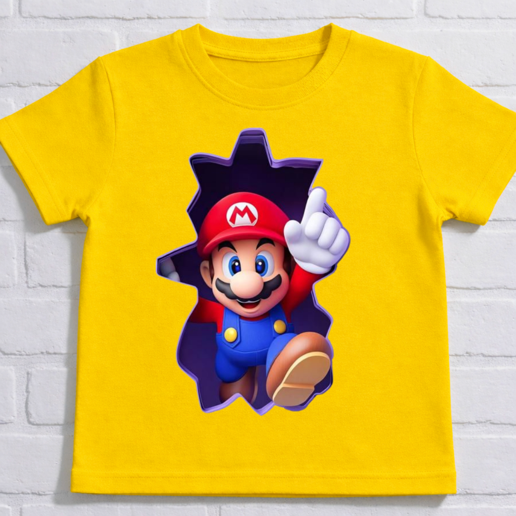 Camiseta Mario Bros 3D Infantil e Adulto Camisa Personagem Super Mario Estampa Realista Premium em Oferta na Shopee
