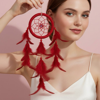 Filtro dos Sonhos Dreamcatcher Amuleto Penas   1 ou 2 Círculos  Cores Variadas