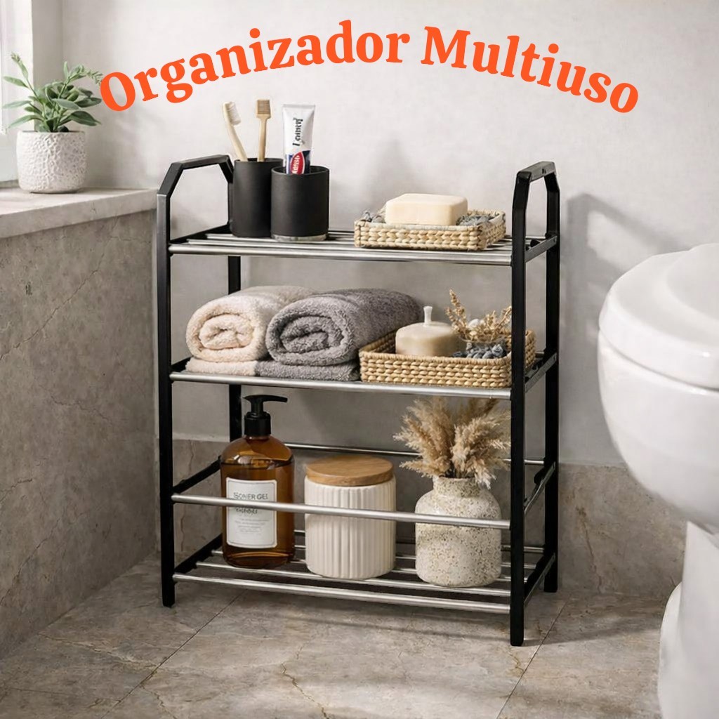 Organizador Multiuso banheiro plástico prateleiras em Oferta na Shopee