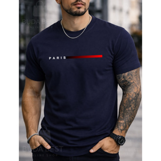 Camiseta Masculina Premium Paris Estilo Moderno Algodão Confortável Luxo Casual em Oferta na Shopee
