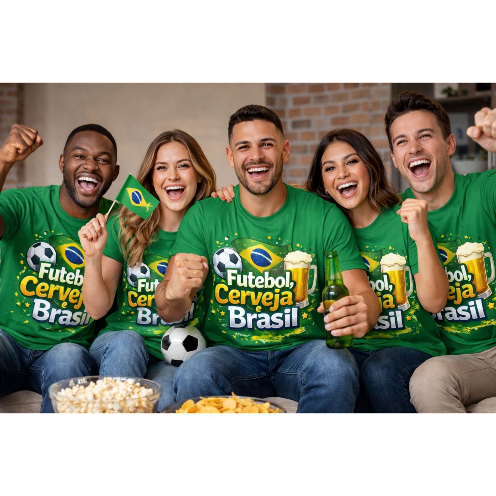 Camiseta Do Brasil Copa Do Mundo 2026 Estampa Futebol Cerveja Brasil Unissex Adquira Já Sua