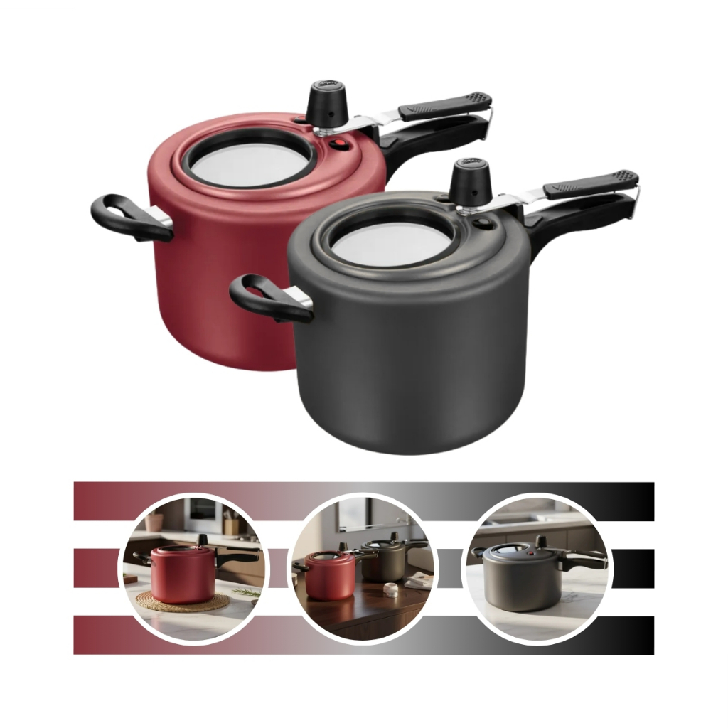 Panela De Pressão Antiaderente 4,5 Litros Com Visor MTA em Oferta na Shopee