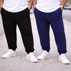 Kit 2 Calça Moletom com Punho Plus Size Masculina do G1 ao G5