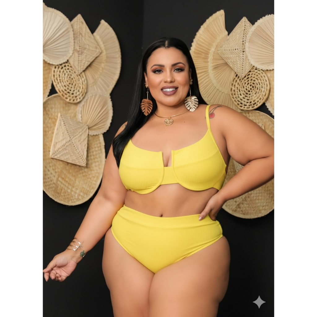 Biquini Andresa Suita PLus size 2 Peças Hot Pant Modelado Elegante Mais Vendido Aro