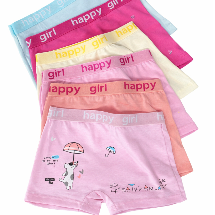 Kit Calcinhas Shortinho Infantil Boxer Estampadas Confortável