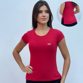 Baby Look Long Line Feminina Malha Viscolycra Confortável e Elegante Comprimento traseiro alongado em Oferta na Shopee
