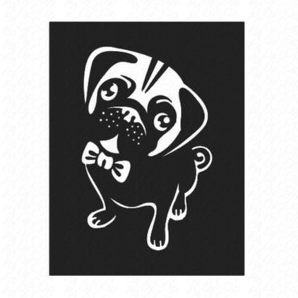 Pug Cachorro Dog Pet Casa Quadro Decoração MDF 3mm Vazado