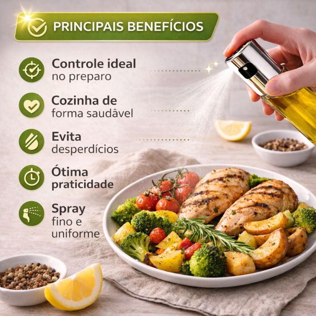 Spray Pulverizador De Vidro Para Azeite Vinagre Spray e Borrifador 100 ML