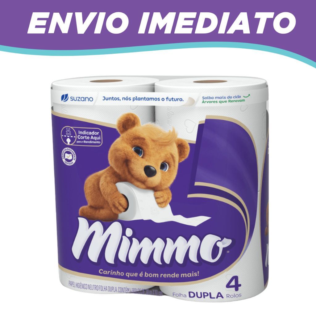 Papel Higiênico Folha Dupla 30m com 4 Rolos Mimmo