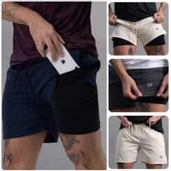 Bermuda Compressão 2 em 1 Treino Masculino shorts Luzzoo Fitness Academia Corrida