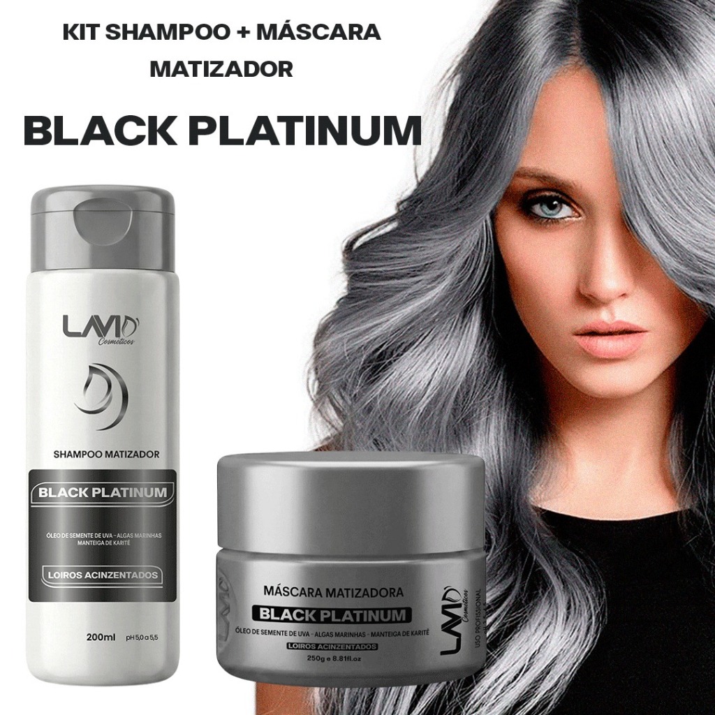 mascara matizador + shampoo platinum acinzentado Experience color LAVID em Oferta na Shopee