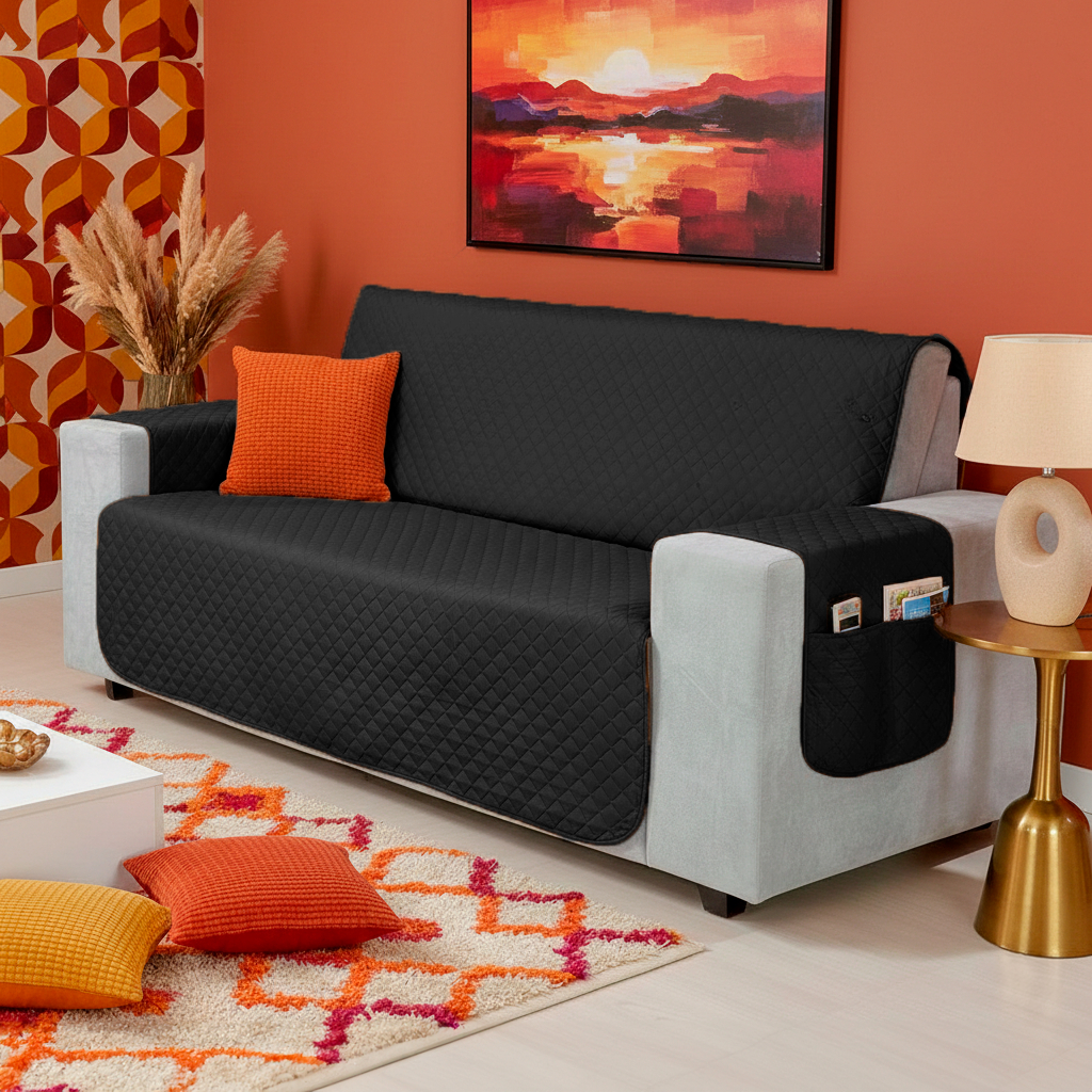Protetor de Sofá 1 2 3 4 Lugares Capa Protetora Retrátil Com Porta Objetos em Oferta na Shopee