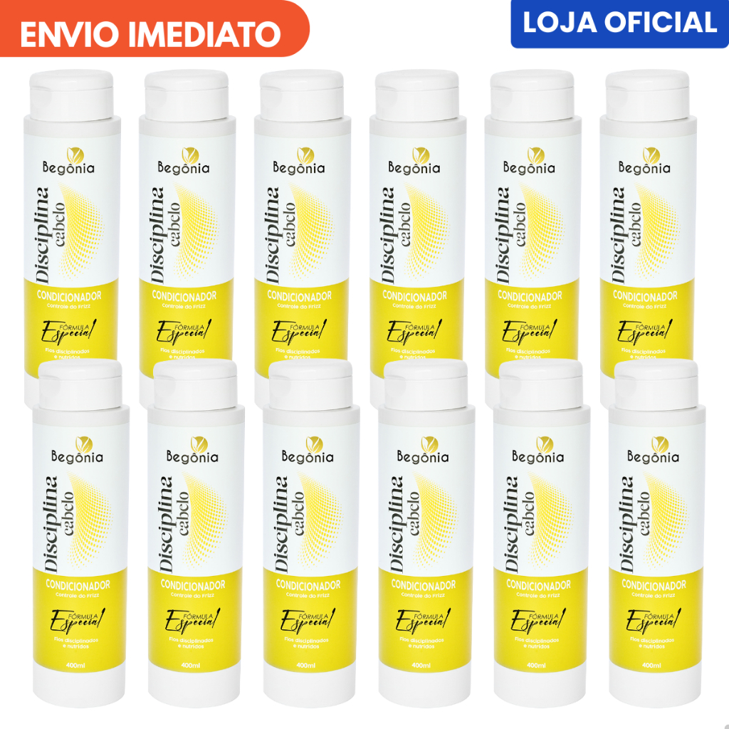 12 Unidades Condicionador Disciplina Cabelo 400ml Begônia