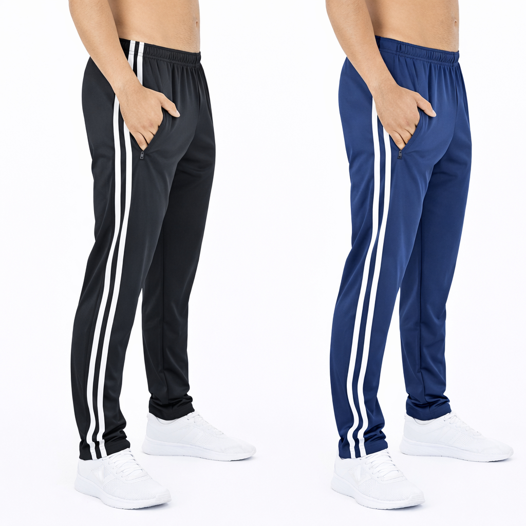 Kit 2 Calça Masculina Atividade Física Academia e Corrida com Cordão e Bolso com Zíper