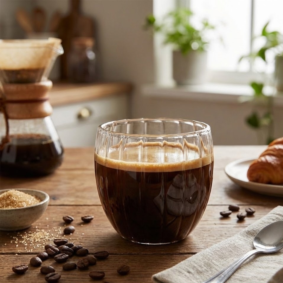 Conjunto 2 Copos Café Borossilicato Linea Copo Vidro Dupla Parede Térmico Isolamento Calor Bebida