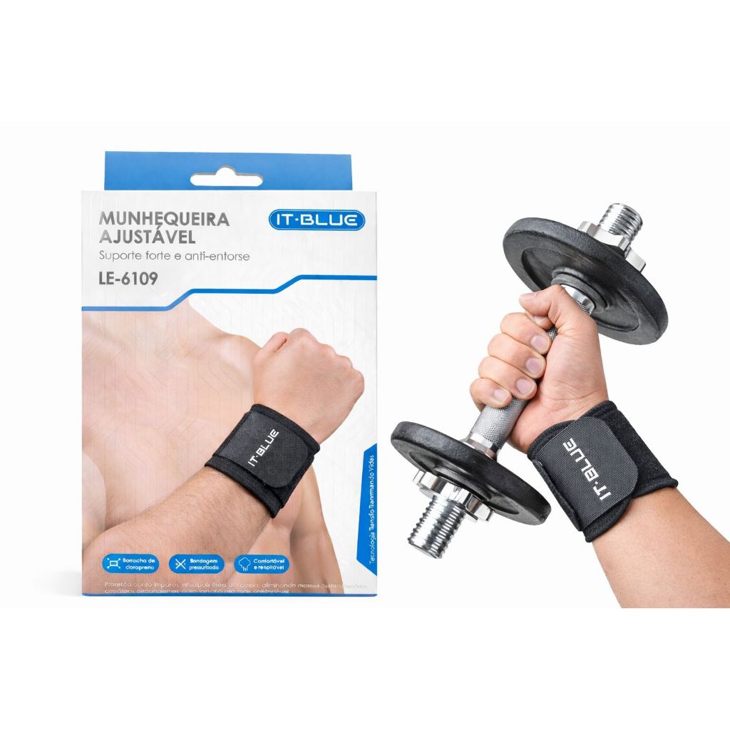 Munhequeira Unitária De Compressão Pulso Para Esportes - Suporte Ideal Para Academia e Treinamento
