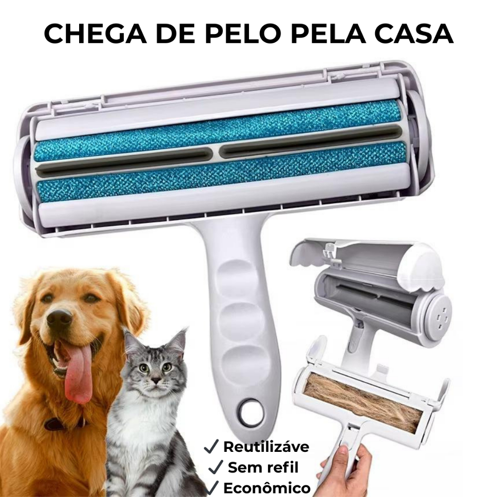 Removedor de Pelos Pet Reutilizável Rolo Tira Pelo Cachorro Gato Sofá Roupas