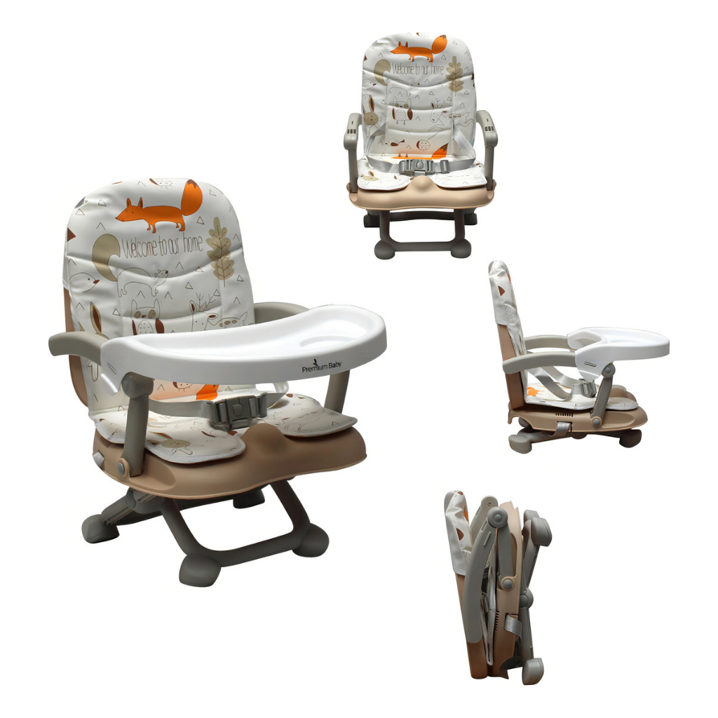 Cadeira De Alimentação Cloud Branca Portátil 3 Posições 15kg Raposa Fox Premium Baby