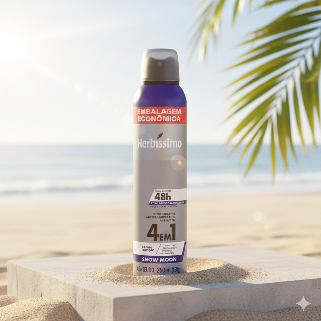 Desodorante Aerosol Antitranspirante Herbíssimo Snow Moon 250Ml | Embalagem Econômica