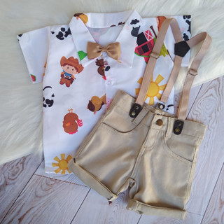 Conjunto Temático Fazendinha Social Infantil para meninos em Oferta na Shopee