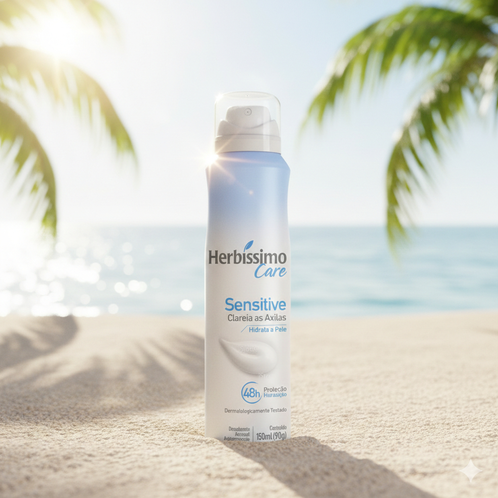 Desodorante Aerossol Antitranspirante Herbíssimo Care Sensitive 150ml em Oferta na Shopee