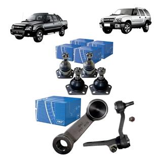 Kit 4 Pivô + Braço Pitman Auxiliar S10 Blazer Até 2011 Skf