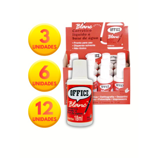 KIT Corretivo Líquido Escolar Office Blanc 18ml Radex em Oferta na Shopee