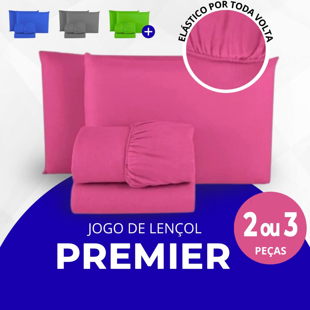 Jogo de Lençol 3 Peças Liso Cama Box  - SOLTEIRO / CASAL / QUEEN / KING em Oferta na Shopee