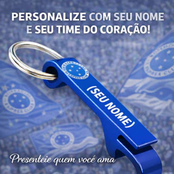 CRUZEIRO CHAVEIRO PERSONALIZADO NOME E TIME DO CORAÇÃO