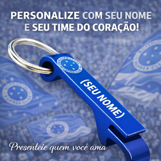 CRUZEIRO CHAVEIRO PERSONALIZADO NOME E TIME DO CORAÇÃO em Oferta na Shopee