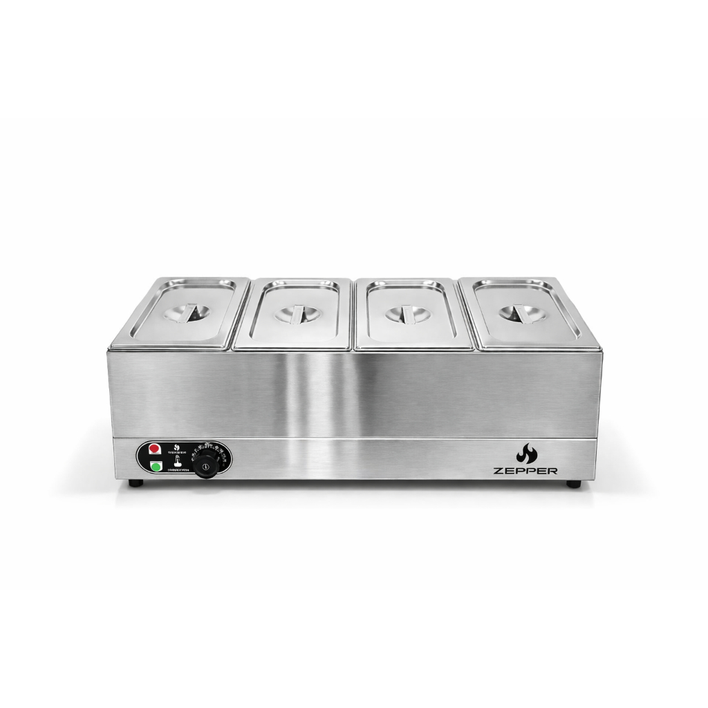 Rechaud Retangular quente 14L Com 4 Cubas 1/3 Gourmet Zprc04