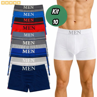 Kit 10 Cueca Boxer Masculino Adulto em Oferta na Shopee