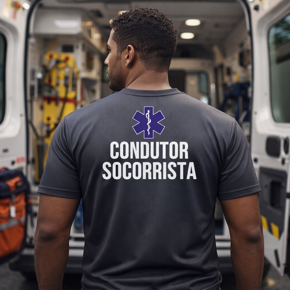 Camisa Masculina Camiseta CONDUTOR SOCORRISTA Enfermeiro Sáude Samu Emergência Uniforme Dry Fit em Oferta na Shopee