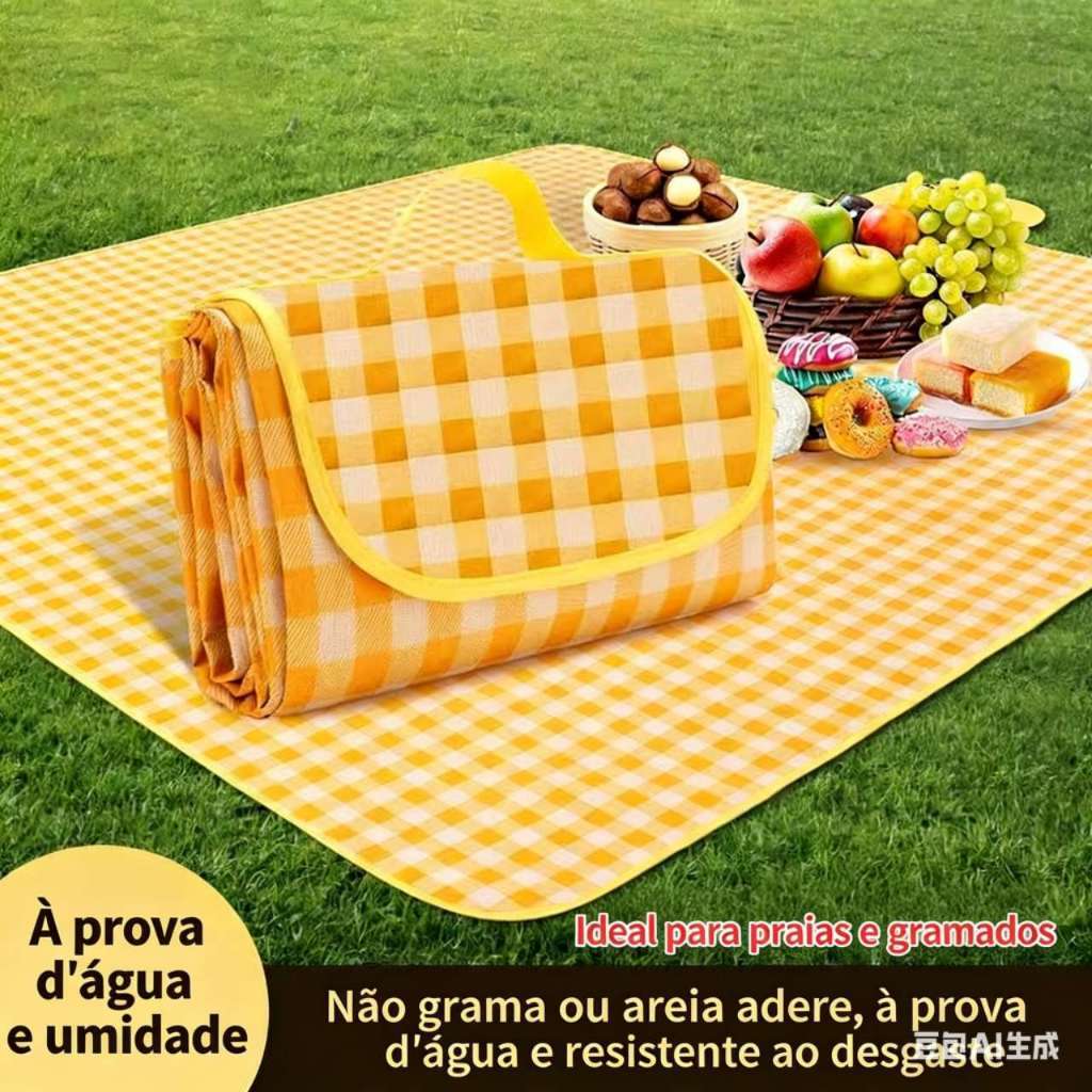 Toalha de Piquenique Impermeável Dobrável | Ideal para Praias e Gramados