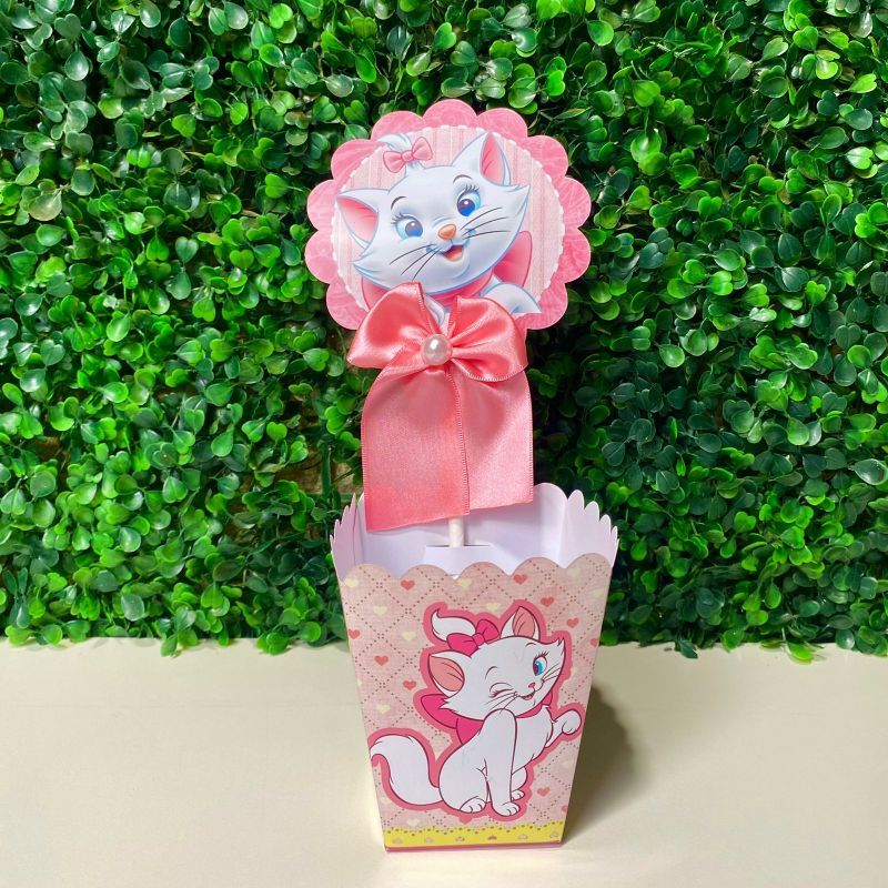 Centro de mesa cachepot Personalizadas GATINHA MARIE  para Decoração de Festas/ Lembrancinhas-/ festa infantil/