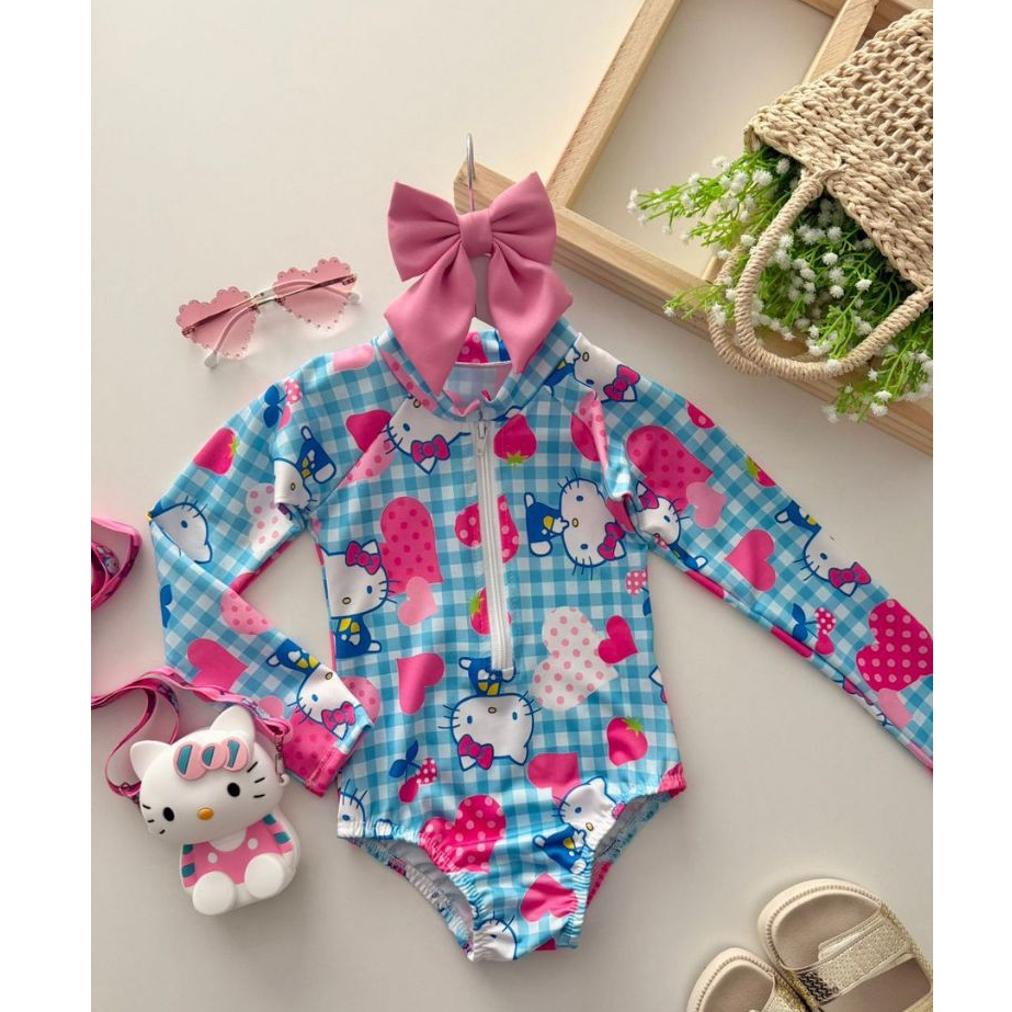 Maiô Infantil  Manga Comprida Summer Vibes - Coleção Personagens