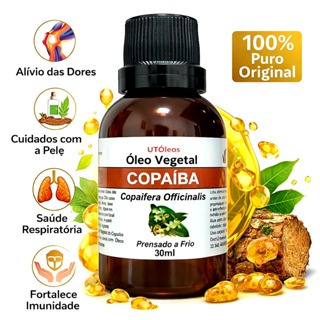 Copaíba Óleo Vegetal 30ML 100% Puro e Natural Antisséptico em Oferta na Shopee
