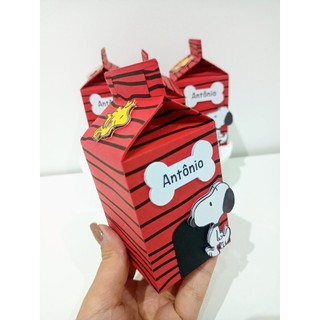 Caixa Milk Snoopy - Lembrancinhas Snoopy - Personalizados Snoopy