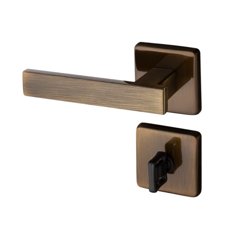 Fechadura Porta Zm Concept 408 Banheiro Roseta Quadrada Bronze Oxidado Pado