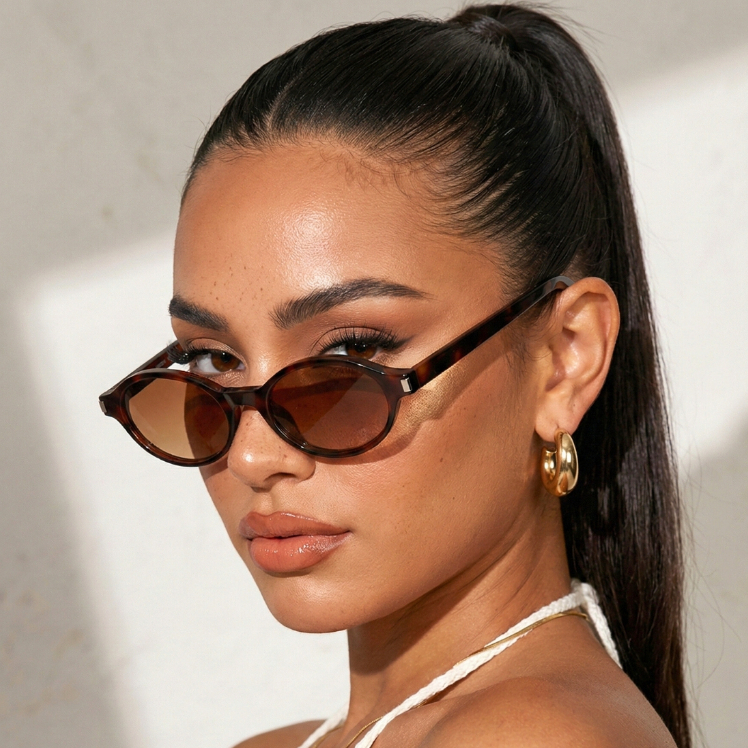 Óculos de Sol Kyle Oval Premium Blogueira Virginia Classico Tendencia uv400 Feminino em Oferta na Shopee