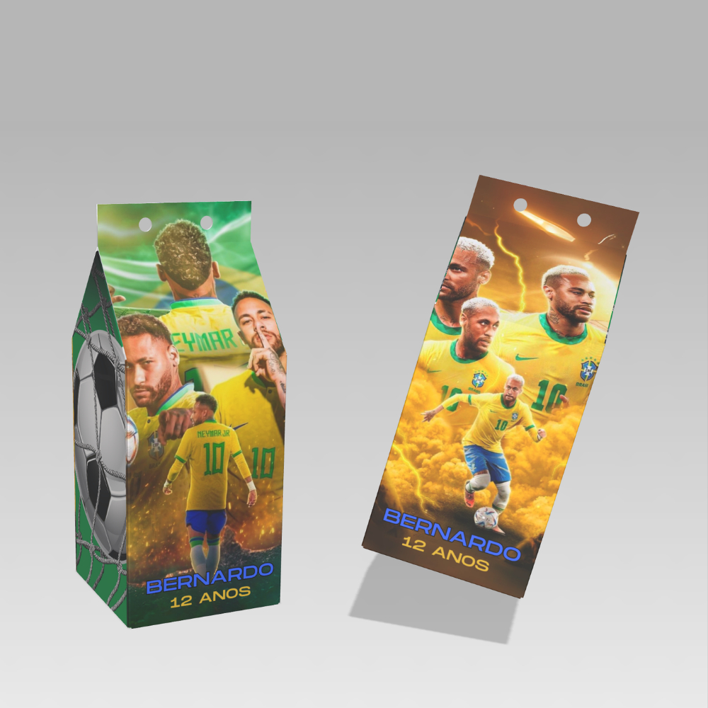 Caixinha MILK Lembrancinha Sacolinha Personalizada Neymar Jr