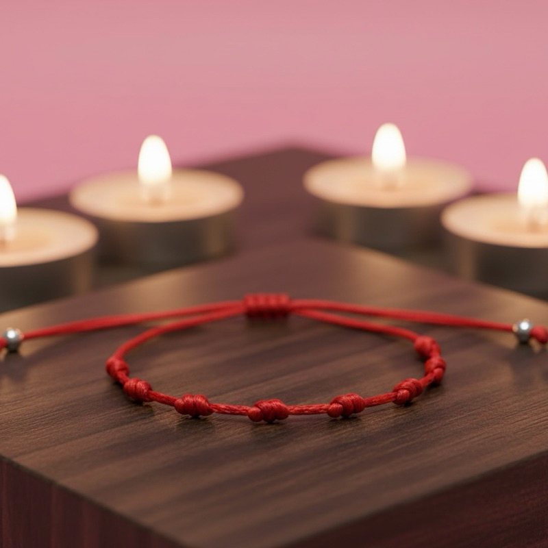 Pulseira Vermelha 7 Nós Cabala com Proteção Espiritual