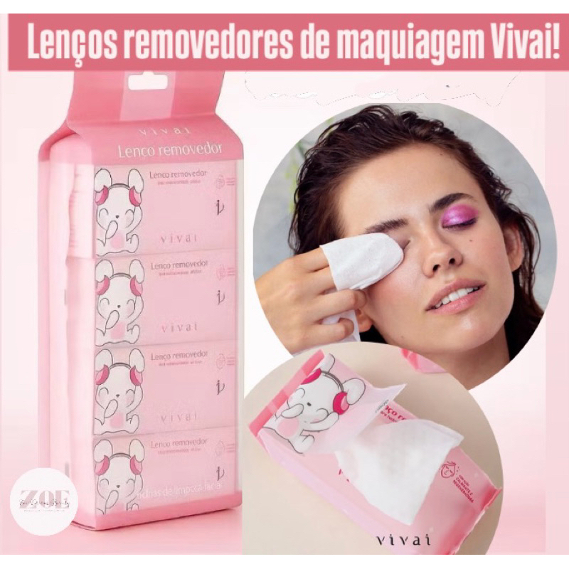 Pacote fechado de 8 Lenço Removedor de Maquiagem Mini - Vivai lenço
