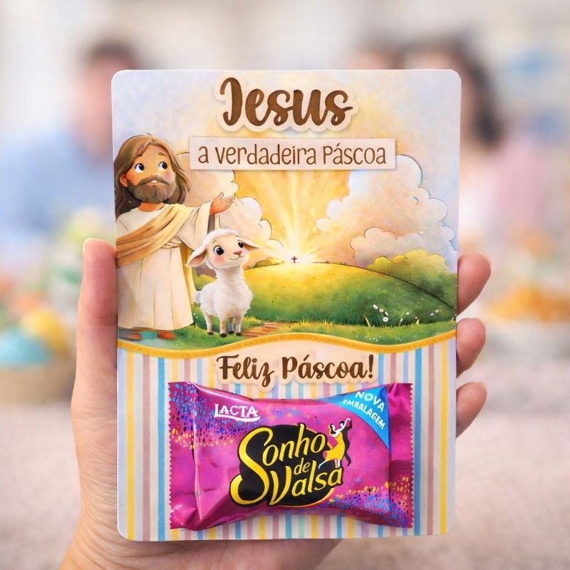 Cartão de Páscoa CARD PÁSCOA KIT COM 12 20 30 CARD BOMBOM (NÃO ACOMPANHA CHOCOLATE) PÁSCOA CRISTÃ